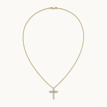 Diamond Cross 18 inch Necklace, 14K
