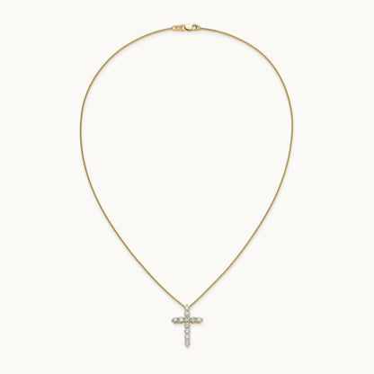 Diamond Cross 18 inch Necklace, 14K