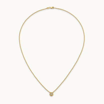 Polished and Twisted Diamond Necklace, 14K