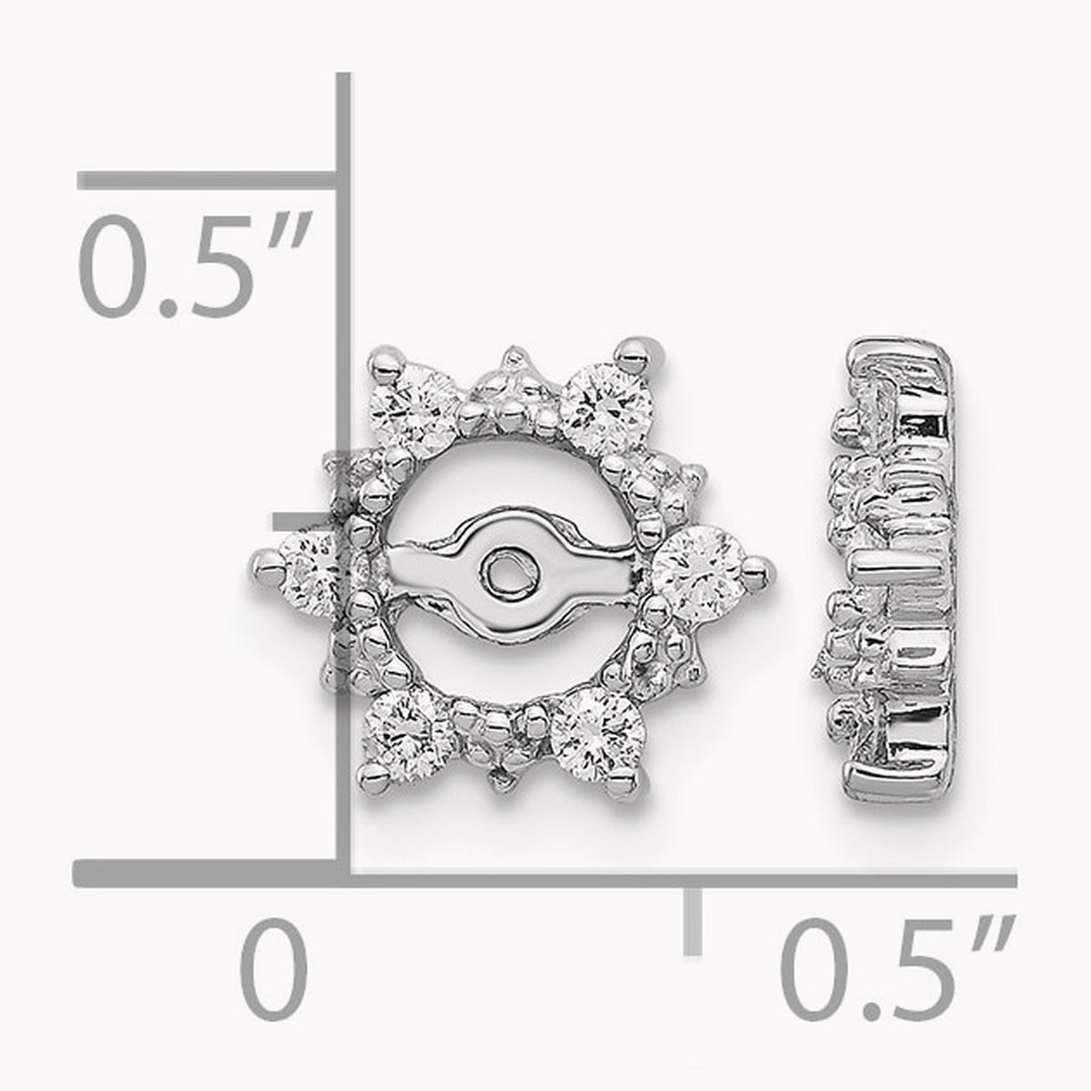 AA Fancy Diamond Earring Jackets, 14K White Gold