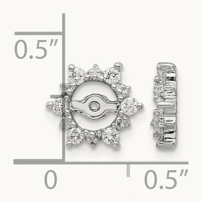 AA Fancy Diamond Earring Jackets, 14K White Gold