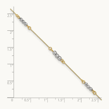 Mirror Beaded Bracelet, 14K Two-tone