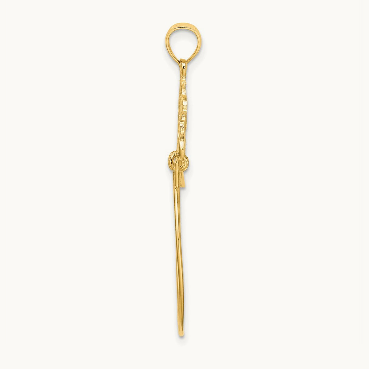 Fleur de Lis Scroll Framed Charm Holder, 14K