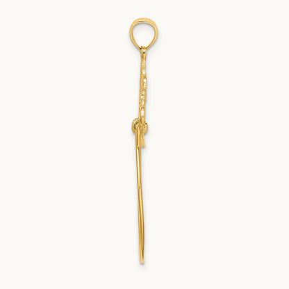Fleur de Lis Scroll Framed Charm Holder, 14K