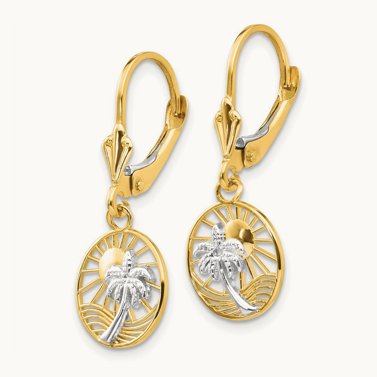 & Palm Tree Leverback Earrings — photo set