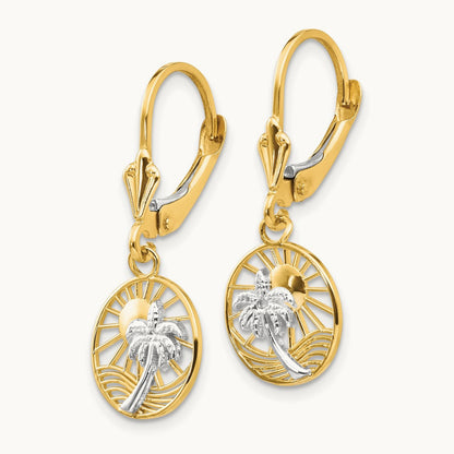 & Palm Tree Leverback Earrings — photo set