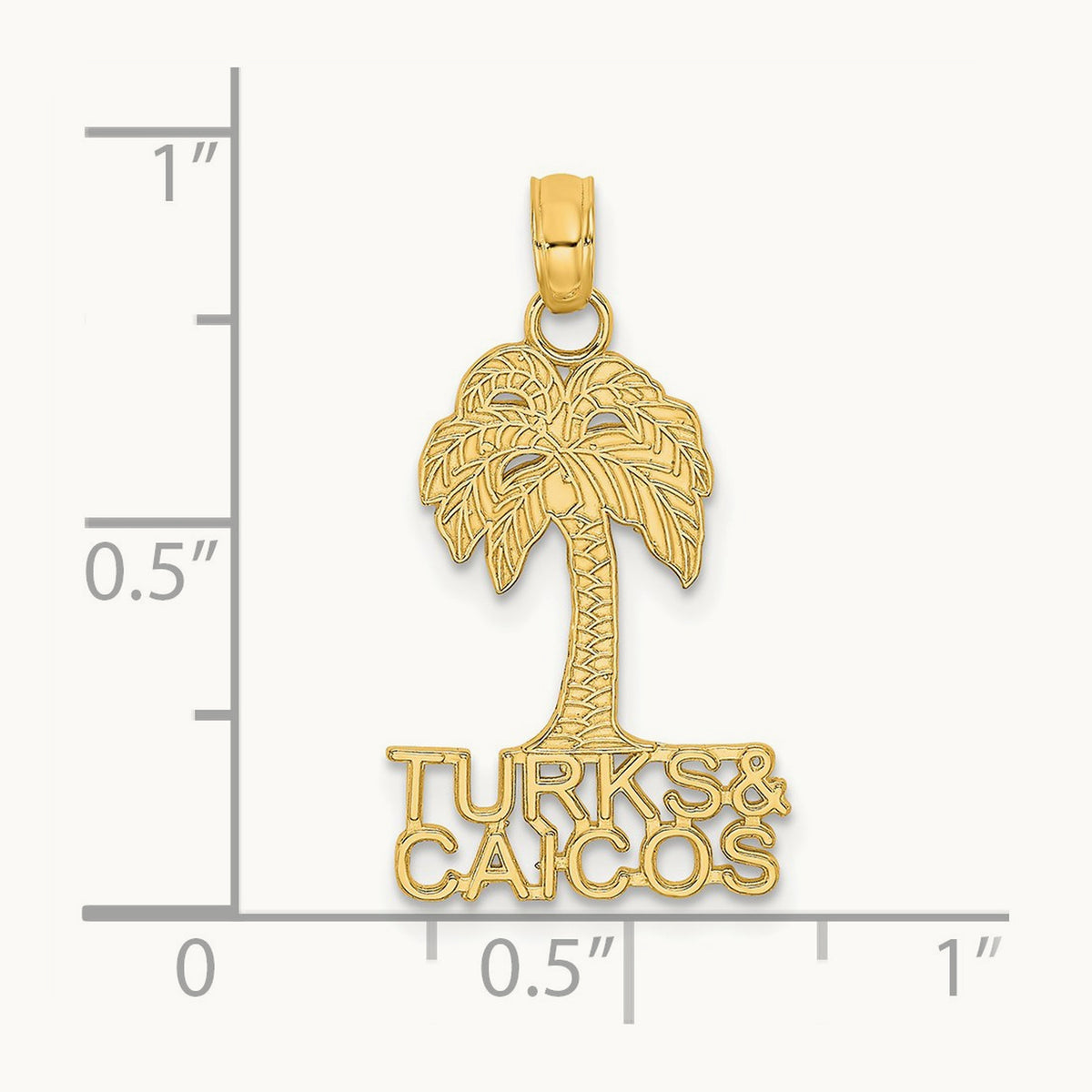 TURKS AND CAICOS Palm Tree Charm, 14K
