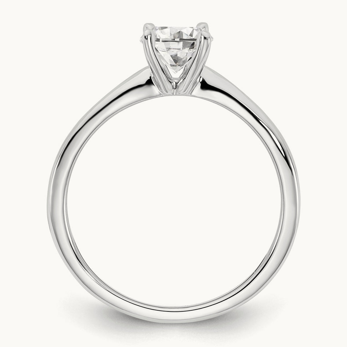 Oval Solitaire Engagement Ring, 0.50-5.00 ct tw Lab-Grown Diamond — 3/4 ct, 14K White Gold