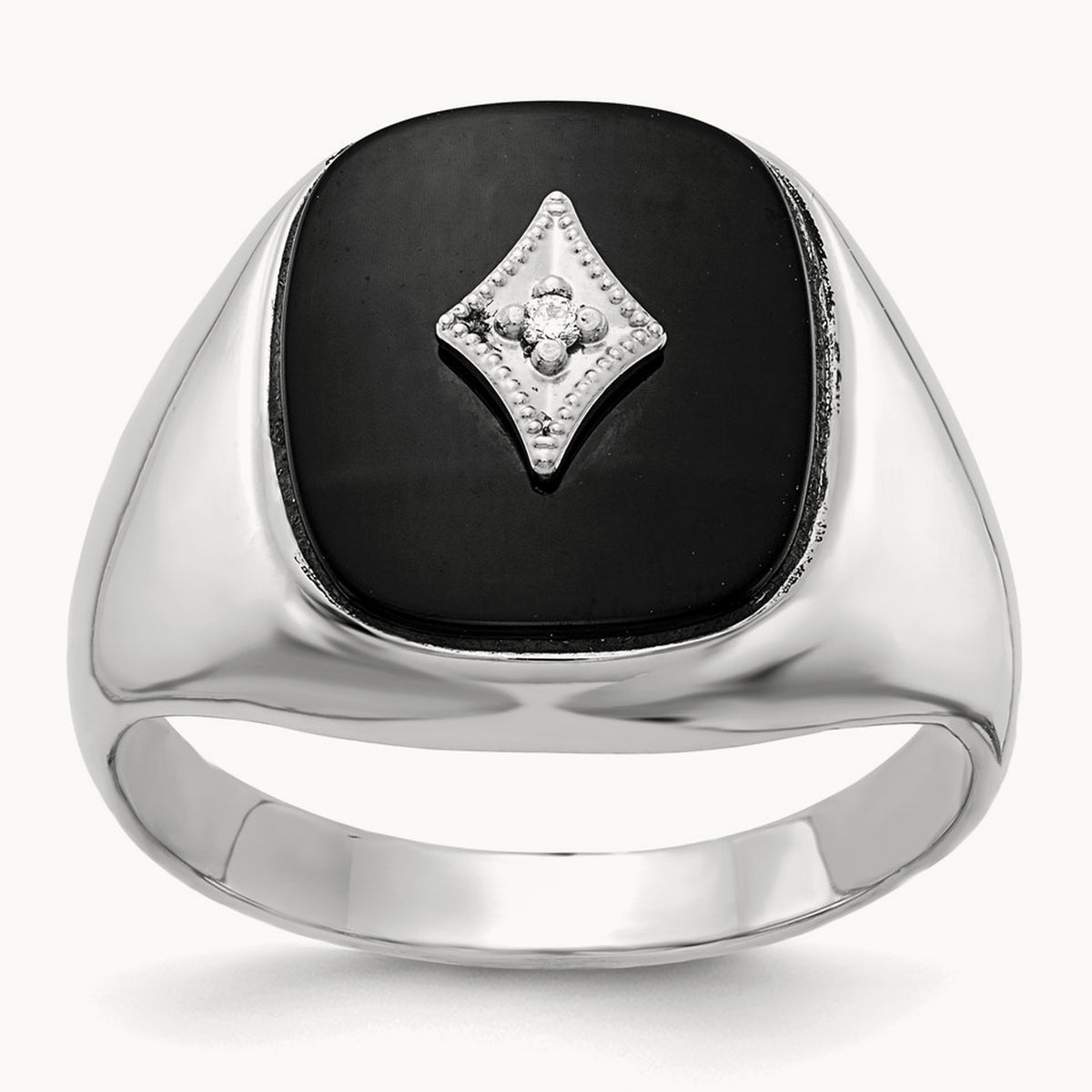 AA Diamond men's ring, 14K White Gold