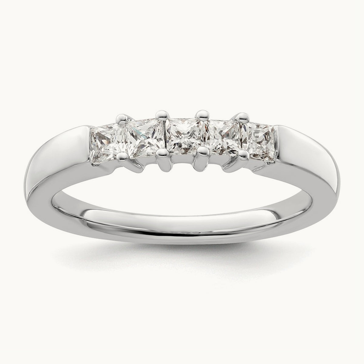 5-Stone Diamond Band, 14K White Gold