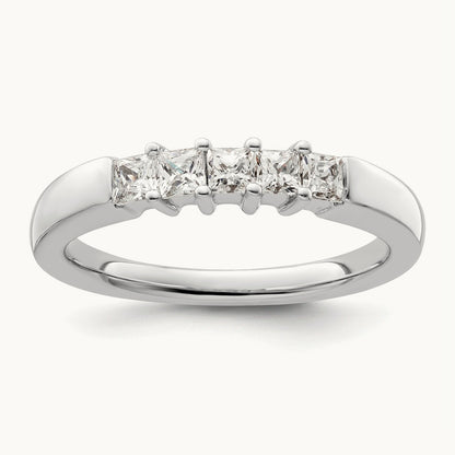 5-Stone Diamond Band, 14K White Gold