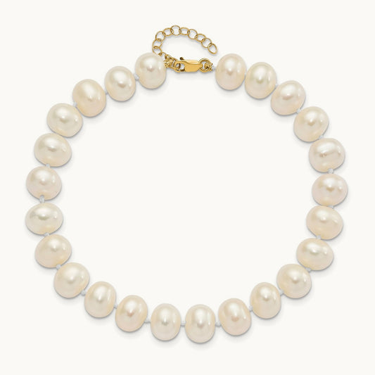 8- Near Rnd FWC Pearl Earring w/1in ext Bracelet w/2in Necklace Set, 9mm, 14K