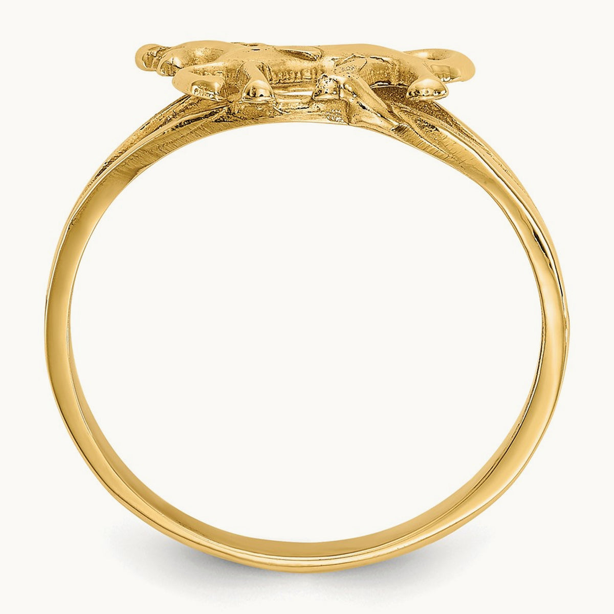 Polished Horse Ring, 14K