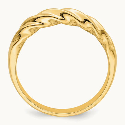 Polished Thin Ribbed Dome Ring, 14K