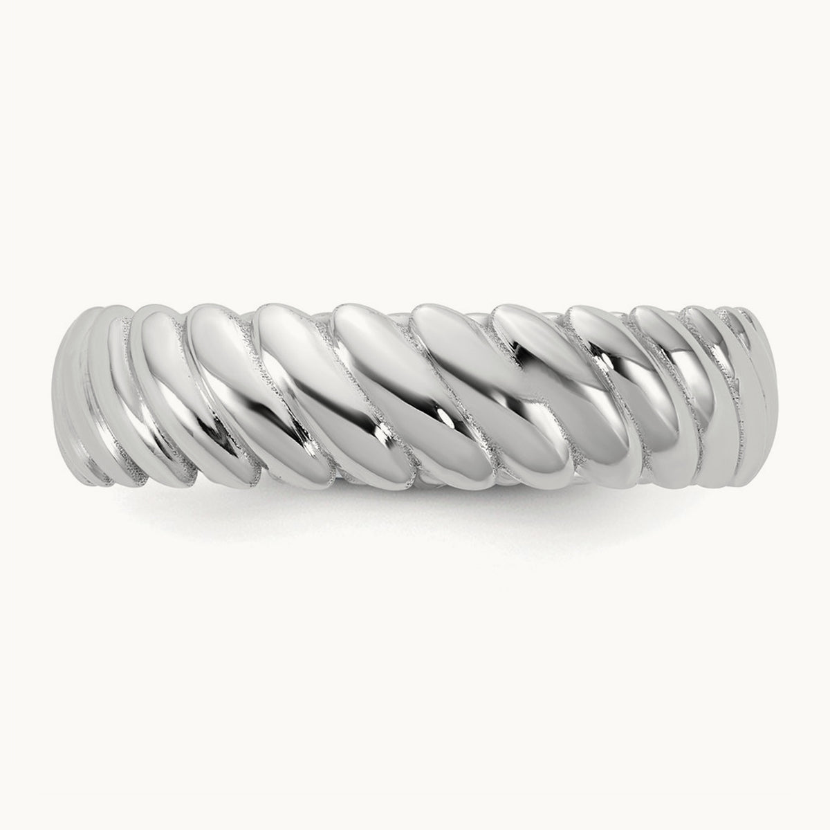 IB Goodman Men's Polished Twisted Ring, 6mm — 14K White Gold