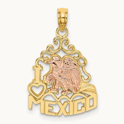I HEART MEXICO w/ Eagle Charm, 14K Two-tone