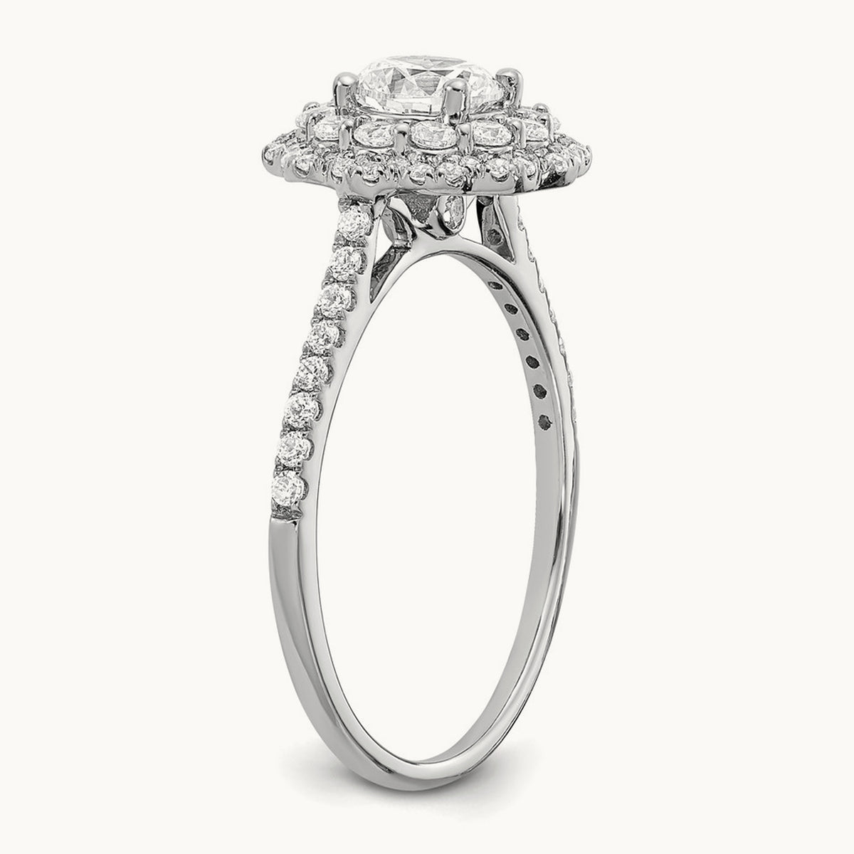 Double Halo Semi-Mount Engagement Ring, 0.50 ct tw