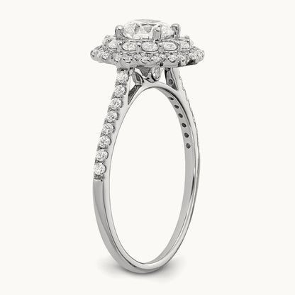 Double Halo Semi-Mount Engagement Ring, 0.50 ct tw