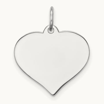 Heart Disc Charm, 14K White Gold