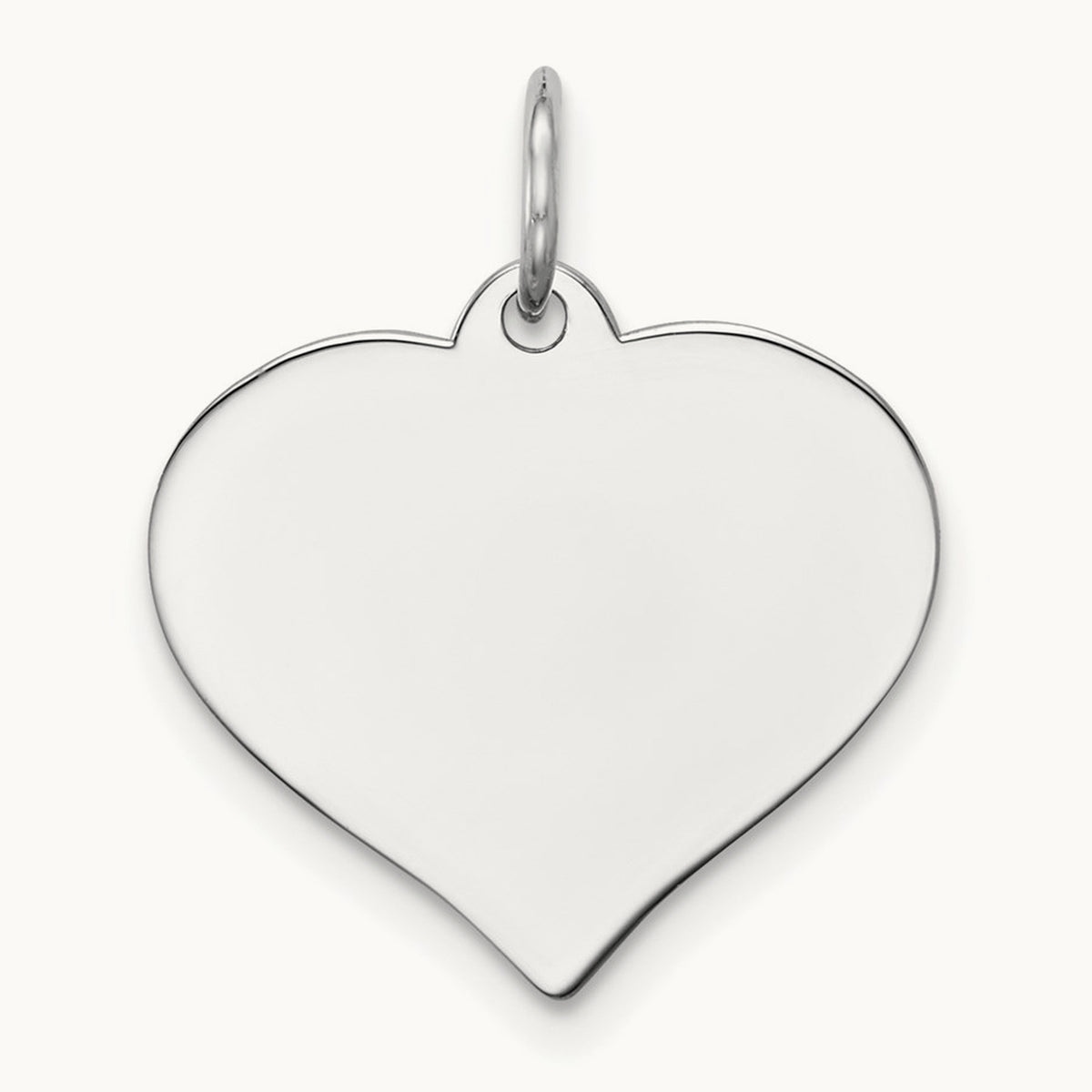 Heart Disc Charm, 14K White Gold