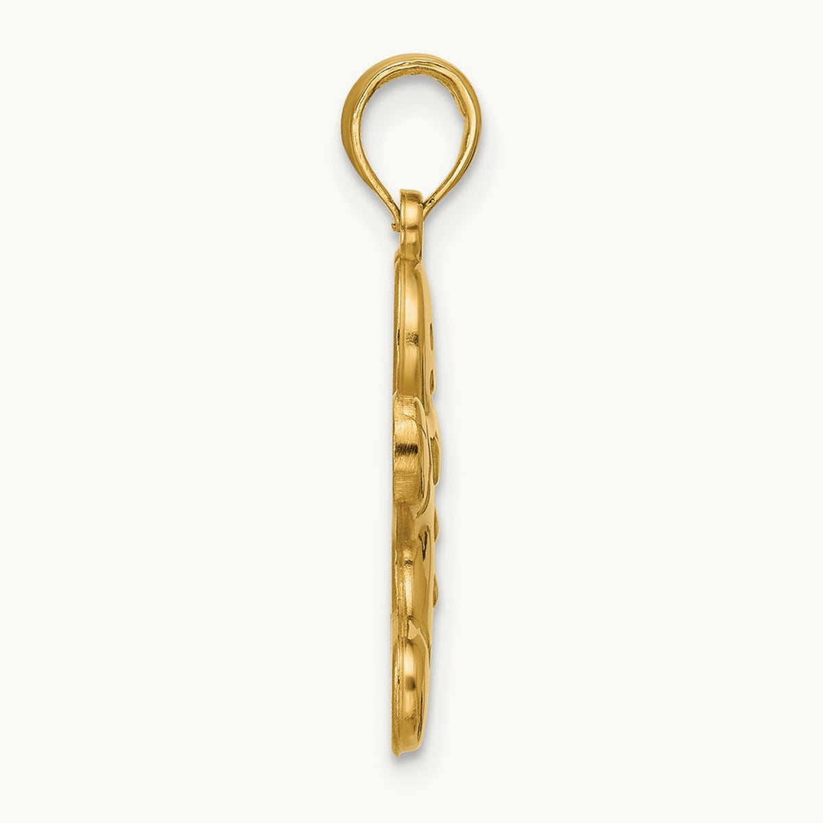 Polished Gingerbread Pendant, 14K