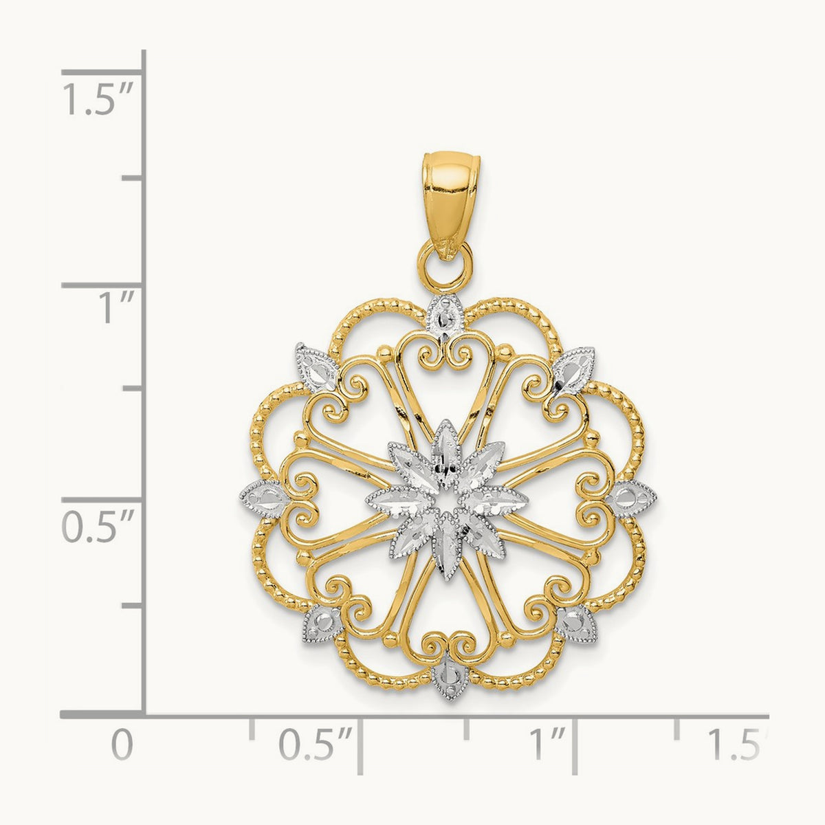 Starburst Pendant, 14K with Rhodium