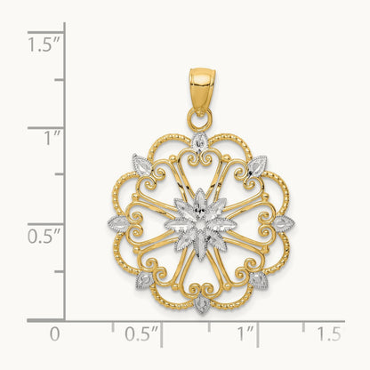 Starburst Pendant, 14K with Rhodium