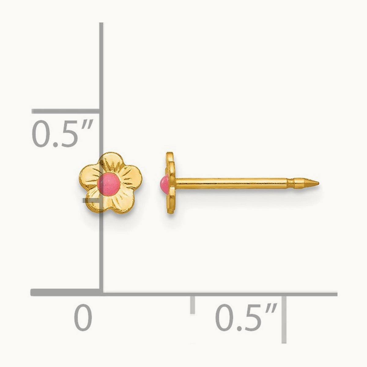 Inverness 14k Epoxy Fill Pink Mini Flower Earrings