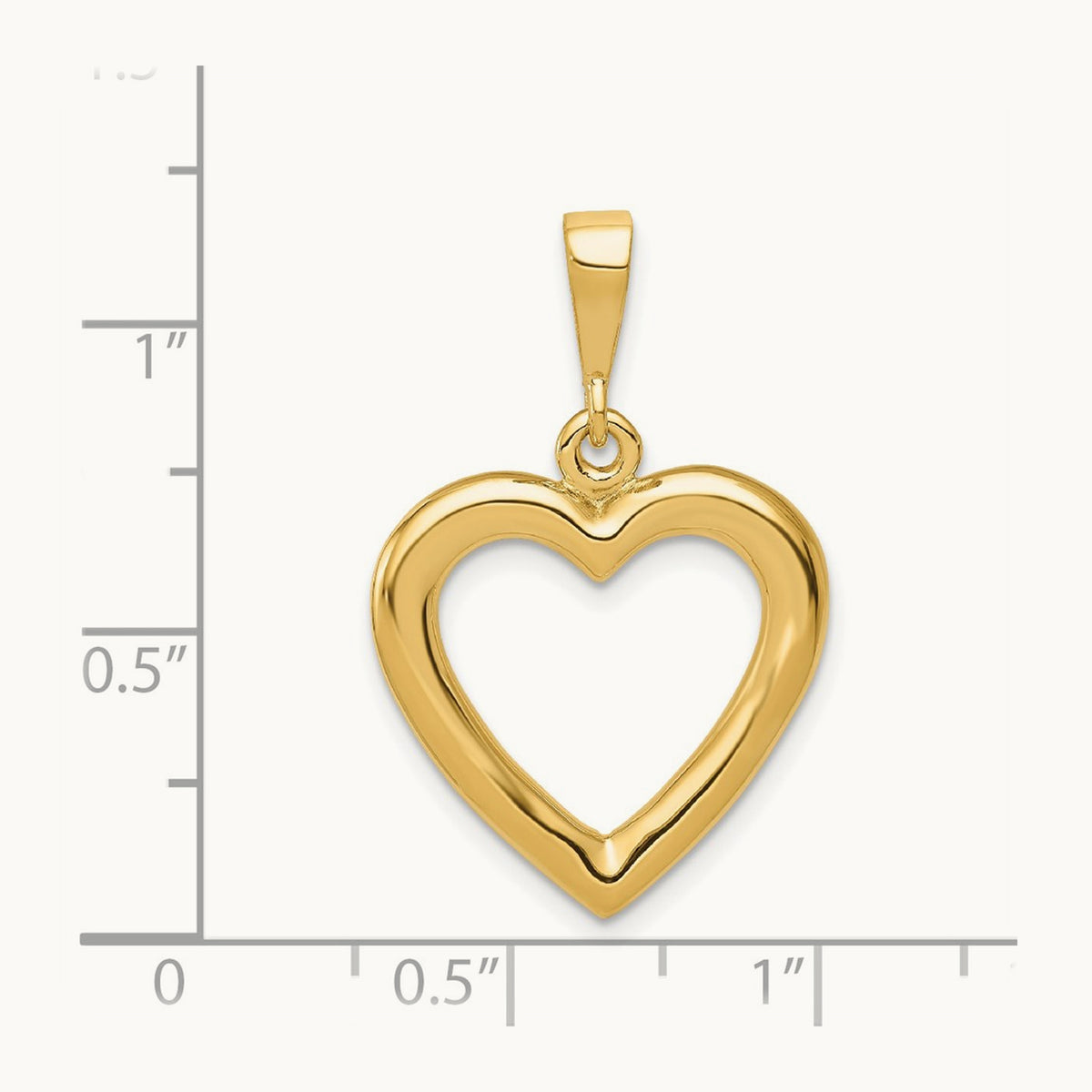 Polished Heart Pendant, 14K