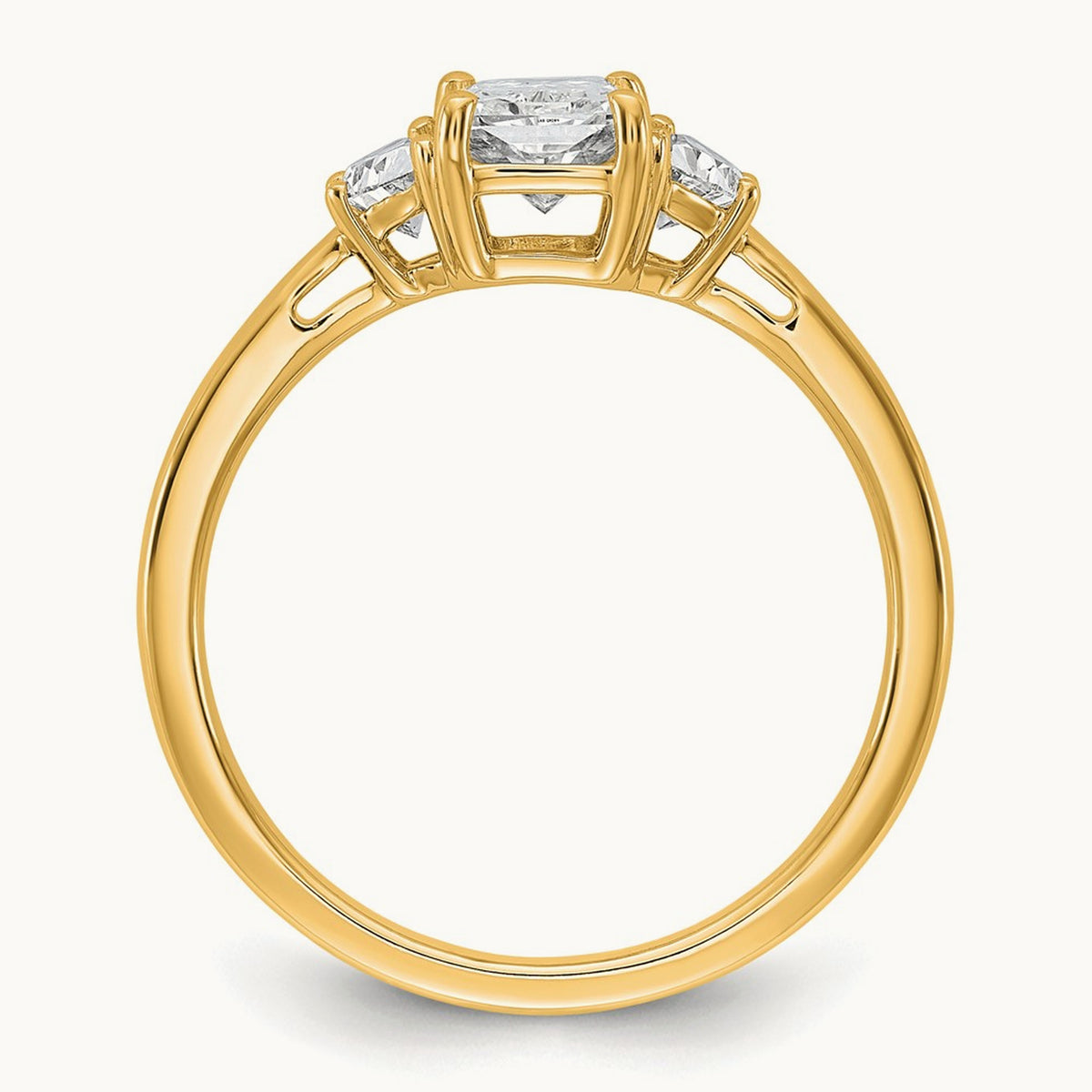 Radiant & 1/2 Moon Engagement Ring, 1.25-4.00 ct tw Lab-Grown Diamond — 1 3/8 ct, 14K Yellow Gold