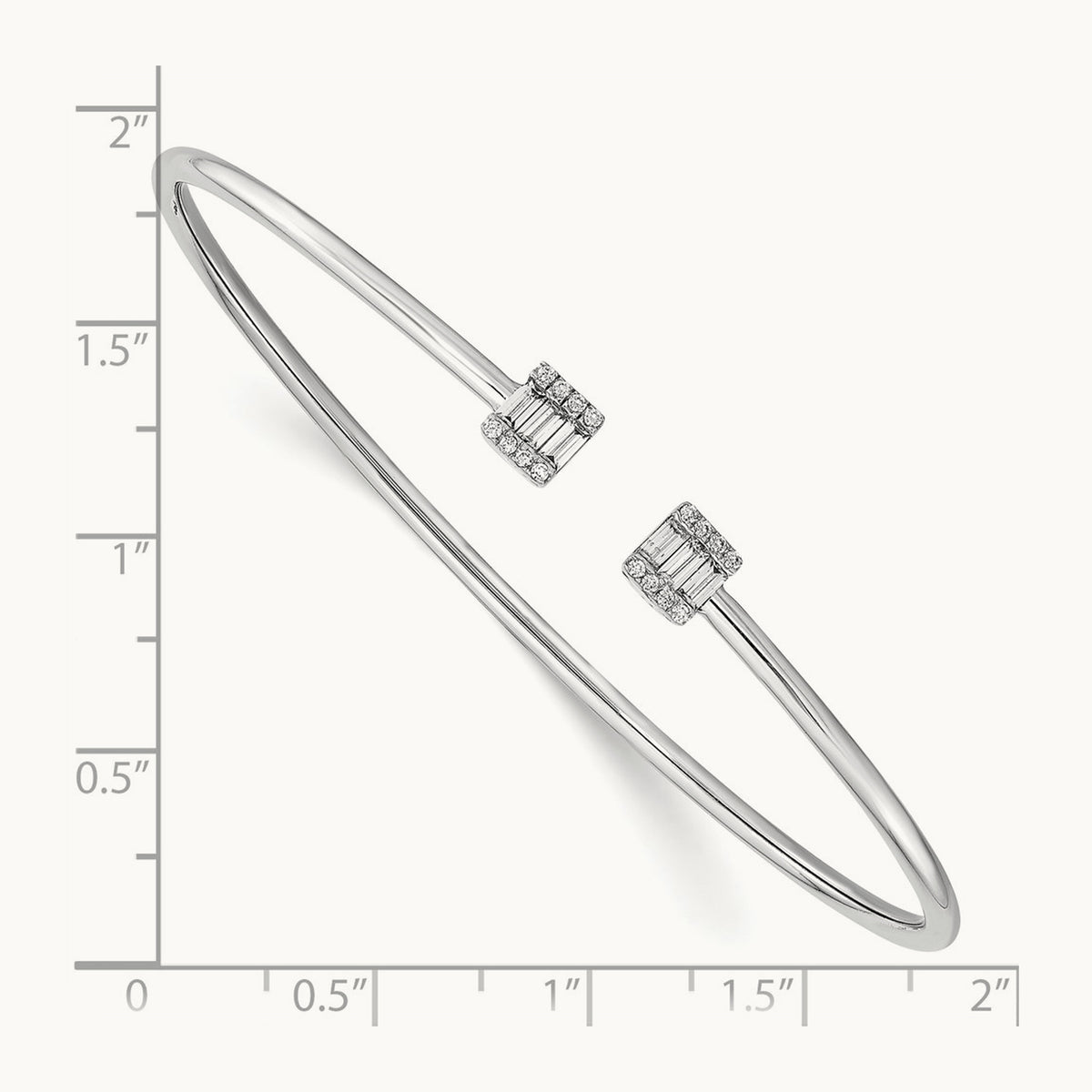 Diamond Cuff Bangle, 14K White Gold