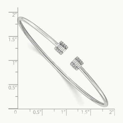 Diamond Cuff Bangle, 14K White Gold