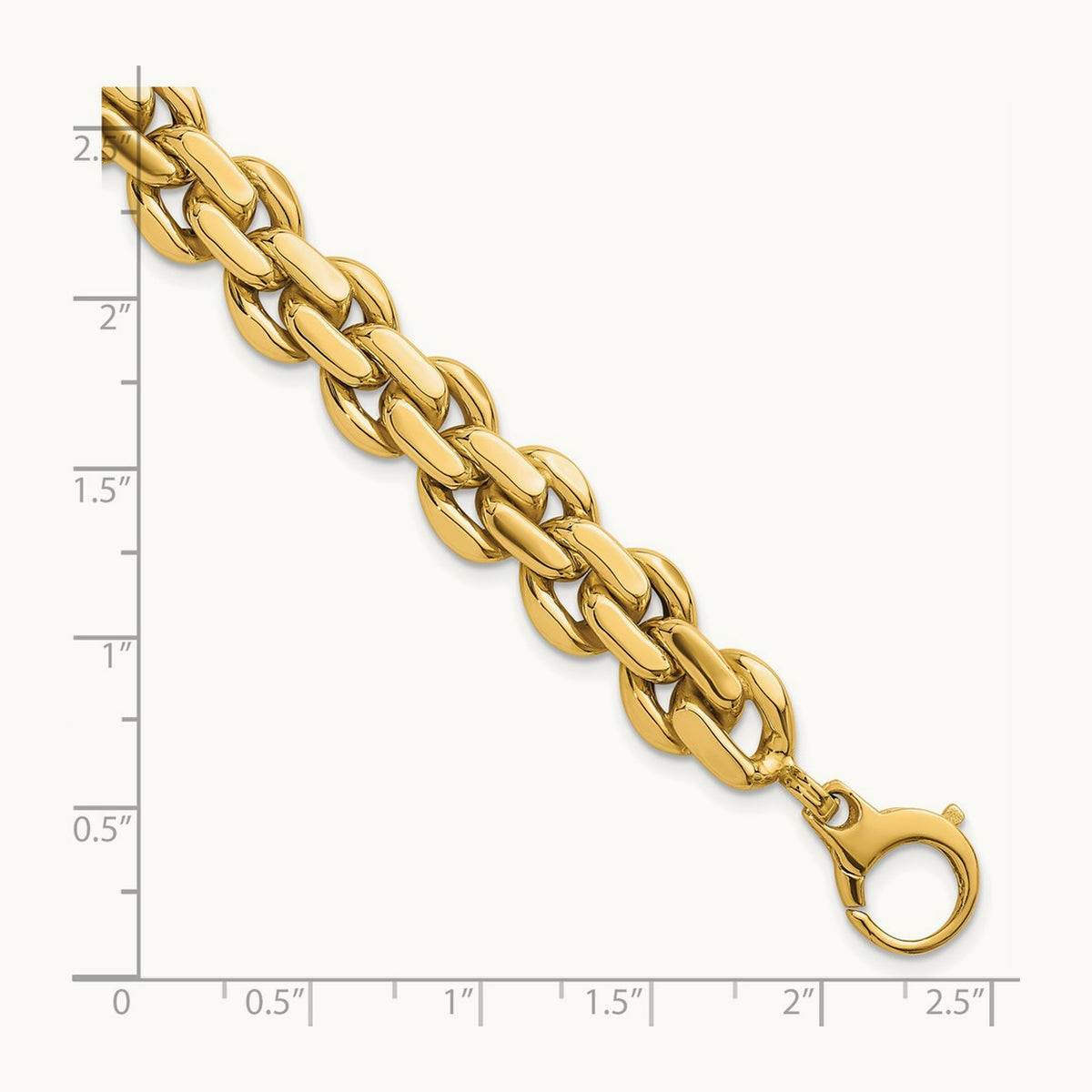 Polished 7.5in Fancy Link Bracelet, 14K