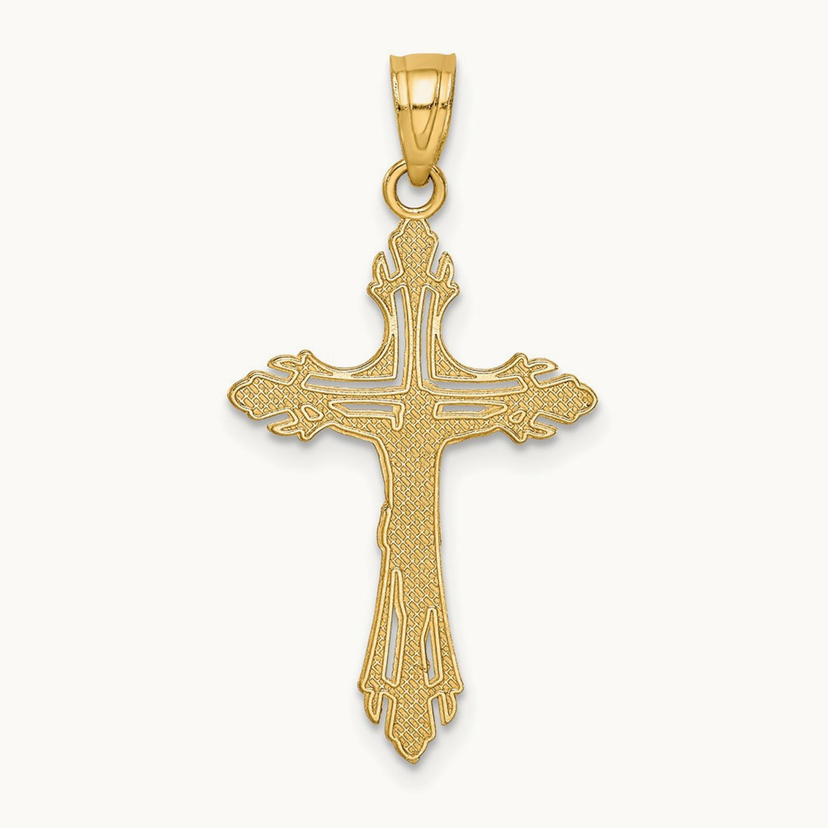 Diamond-cut Crucifix Pendant, 14K