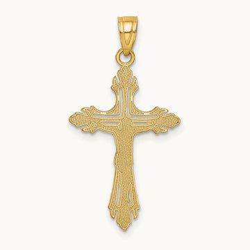 Diamond-cut Crucifix Pendant, 14K