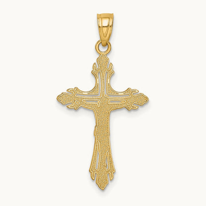 Diamond-cut Crucifix Pendant, 14K