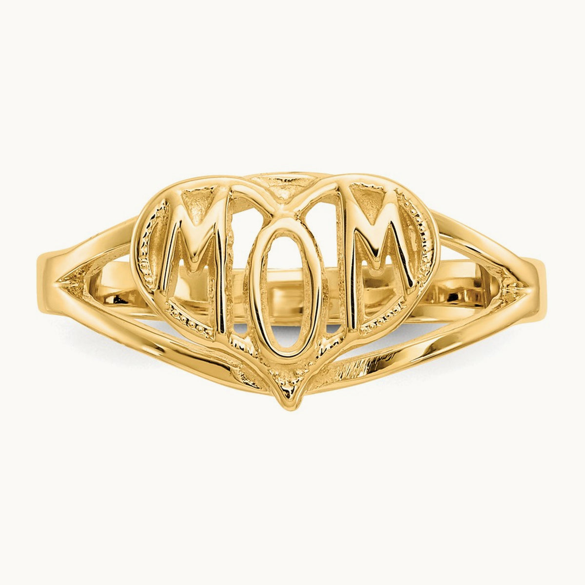 Polished Mom Heart Ring, 14K