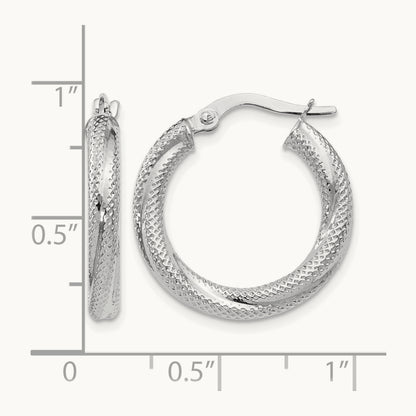 Textured Hinged Hoop Earrings — Leslie's — 10K White Gold