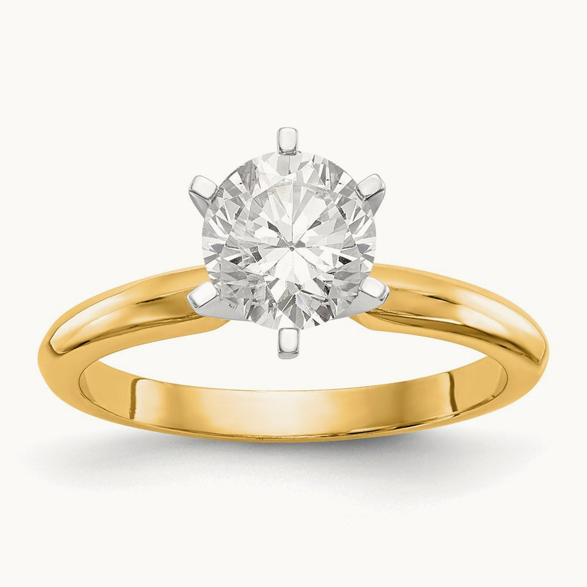 1/3ct. Lightweight Knife Edge 6-Prong Ring Mounting, 14K Two-tone