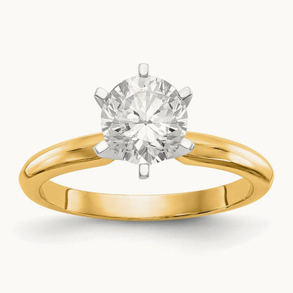 1ct. Lightweight Knife Edge 6-Prong Ring Mounting, 14K Two-tone