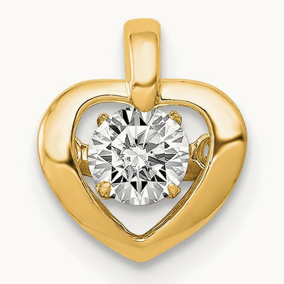 Vibrant Heart Pendant, 0.25 ct tw Lab-Grown Diamond — 14K Yellow Gold