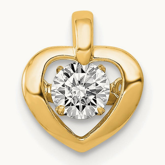 Vibrant Heart Pendant, 0.25 ct tw Lab-Grown Diamond — 14K Yellow Gold