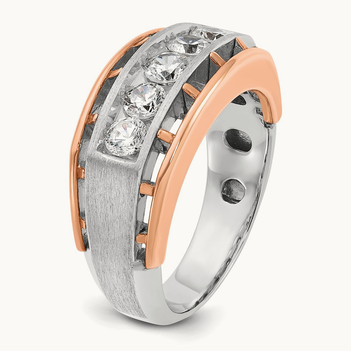 5 Stone Men's Ring, 1.00 ct tw Lab-Grown Diamond