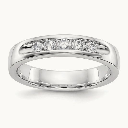 5- Stone Channel Band Mounting, 2.4mm, 14K White Gold
