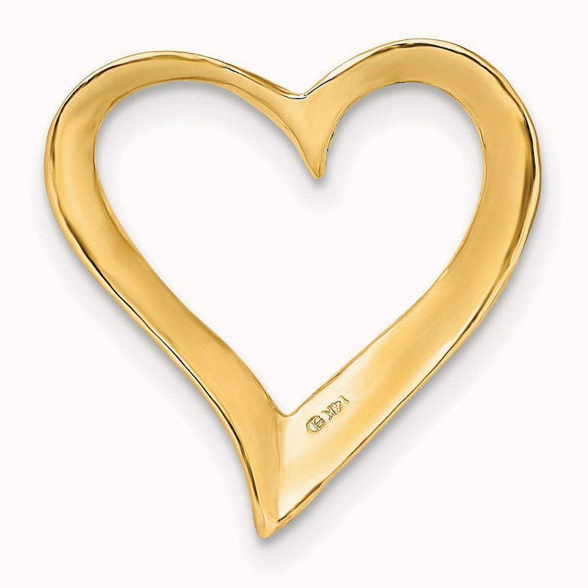 Large Floating Heart Slide — 14K Yellow Gold