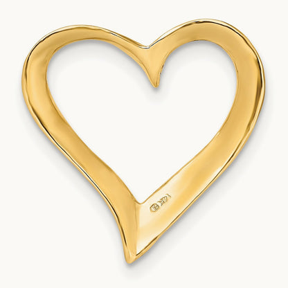 Large Floating Heart Slide — 14K Yellow Gold