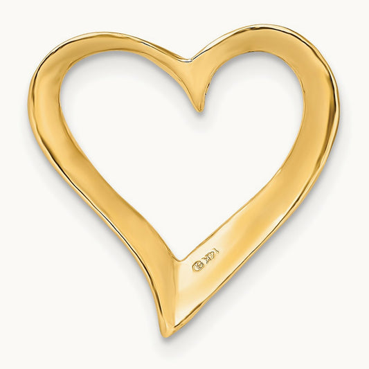 Large Floating Heart Slide — 14K Yellow Gold