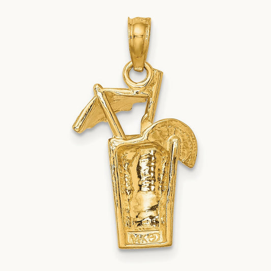 Cocktail Drink with Umbrella Charm — 17.9mm