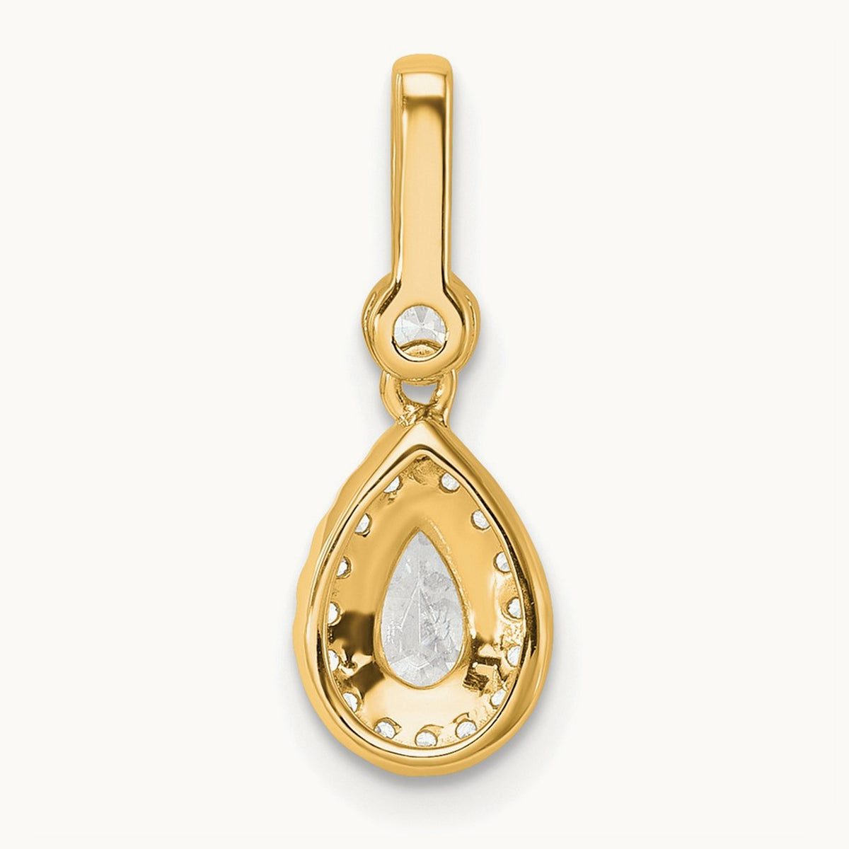 Halo Pear Semi-Mount Pendant, 0.25 ct tw Lab-Grown Diamond