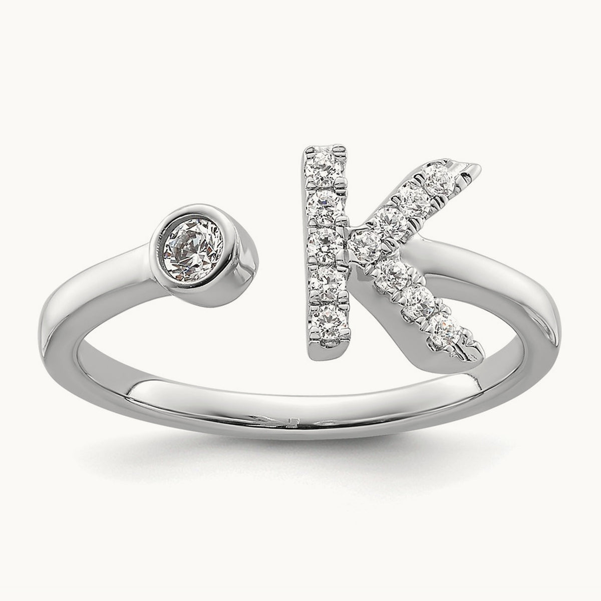 Initial K Adjustable Ring, 0.20 ct tw Lab-Grown Diamond